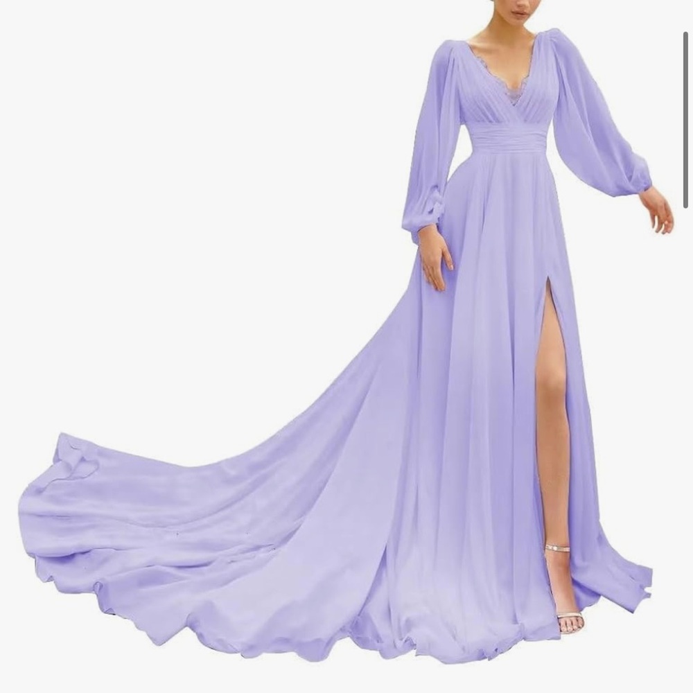 Amazon Purple Slit Maxi Gown for Prom